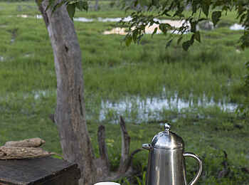 MmaTsebe Tented Camp: Kaffee am Fluß