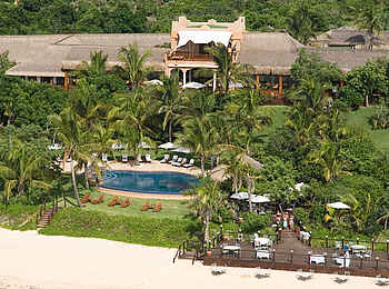 Anantara Bazaruto Island Resort and Spa: Luftbild vom Hauptgebäude