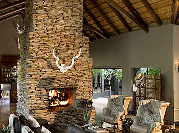 Lion Sands Tinga Lodge: Möbel der Lounge
