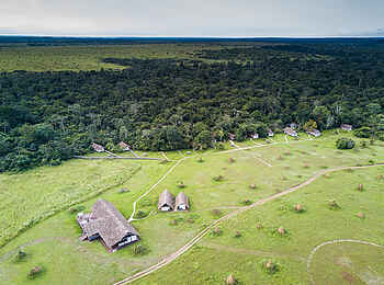 Mboko Camp: Luftaufnahme des Camps