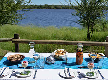 Chobe Bakwena Lodge: Frühstück mit Blick auf den Chobe
