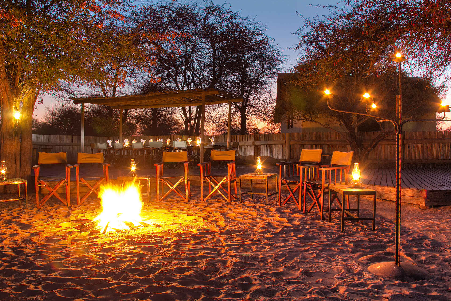 Deception Valley Lodge, main area, Boma, Feuerstelle