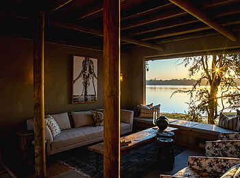 Victoria Falls Hippo Creek Villa: Die überdachte Lounge