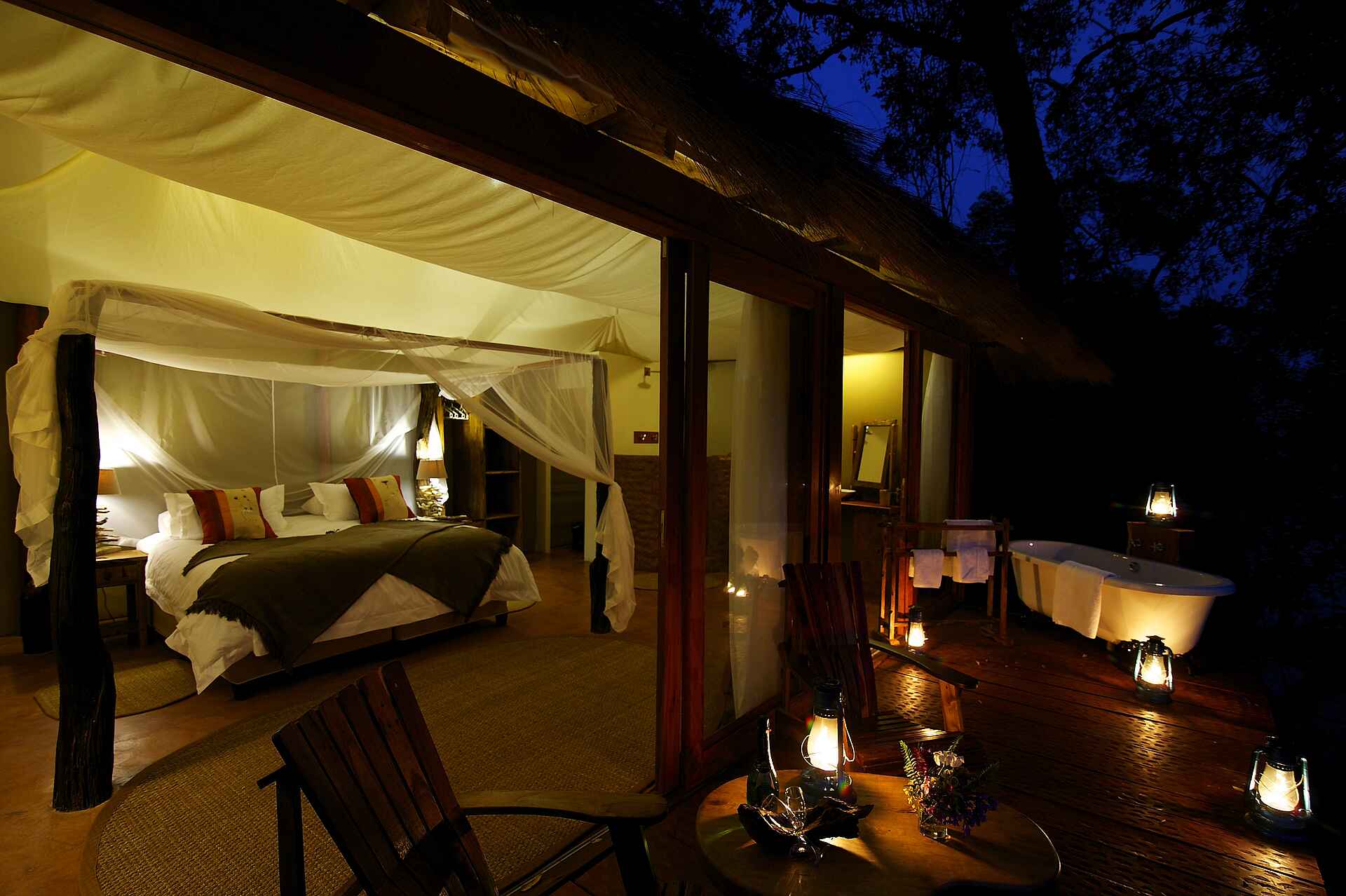 Mukambi Safari Lodge: Blick ins Gästezelt