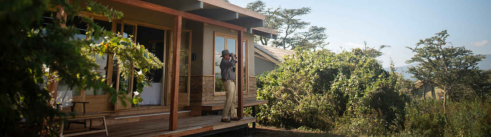 Entamanu Ngorongoro Camp: die Veranda des Cottages Entamanu Ngorongoro Camp: die Veranda des Cottages