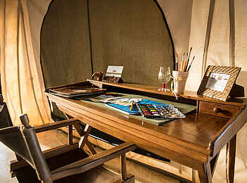 Sasaab Camp: Am Schreibtisch Sasaab Camp: Am Schreibtisch