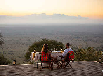 Soroi Lions Bluff Lodge: Sundowner Terrasse