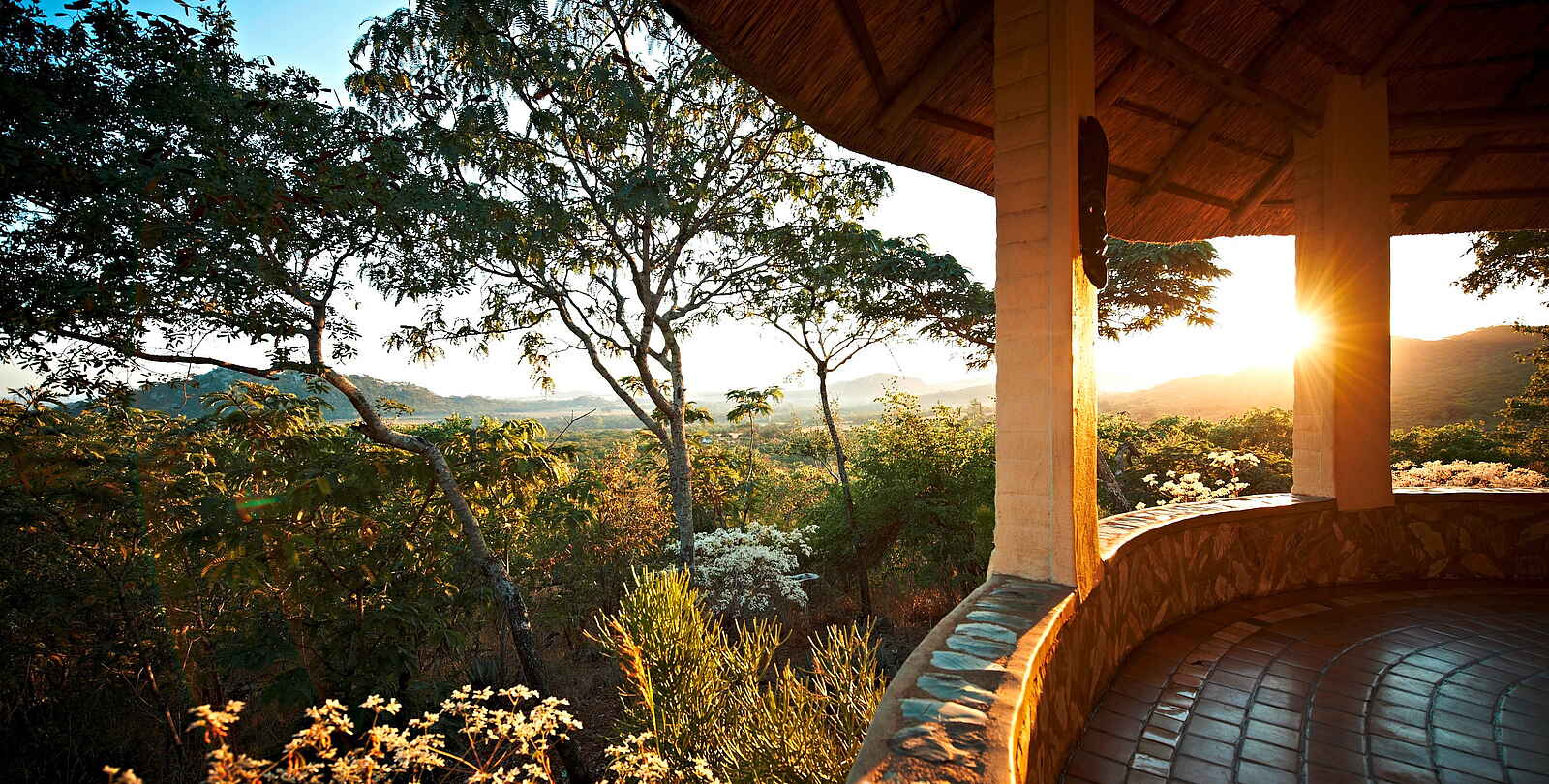 Musangano Lodge: Blick von der Veranda einer Lodge Musangano Lodge: Blick von der Veranda einer Lodge