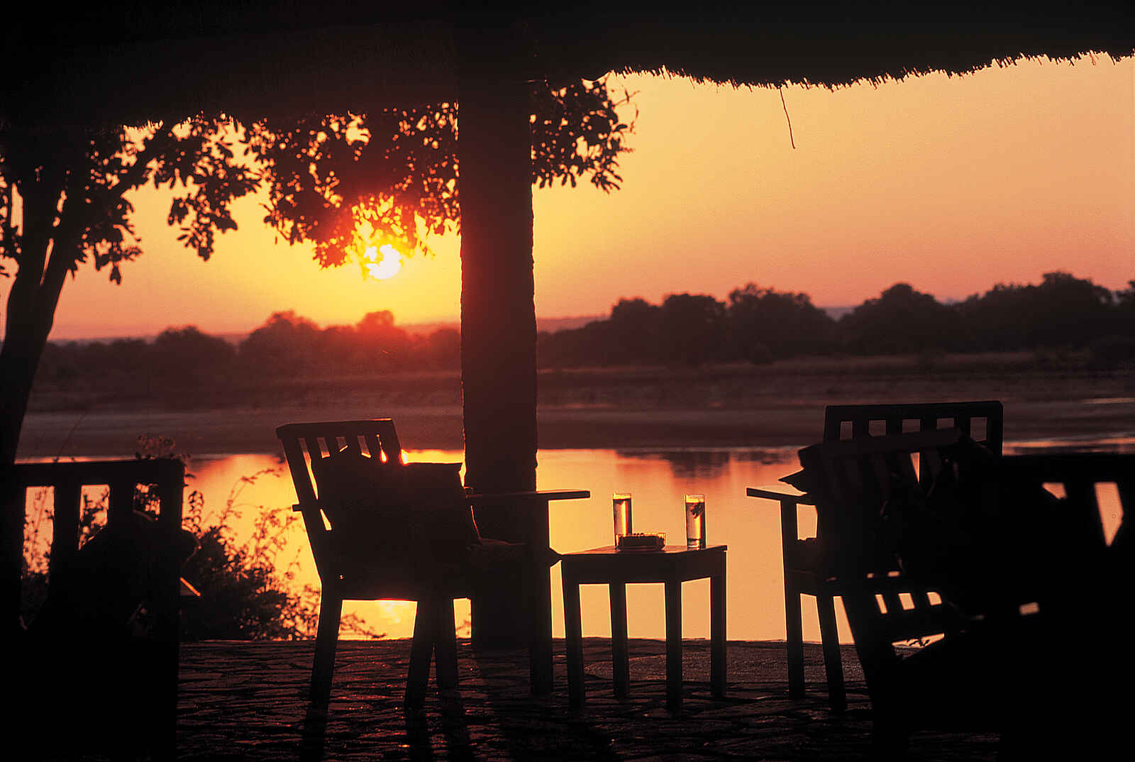 Nkwali Camp: Sonnenuntergang Nkwali Camp: Sonnenuntergang