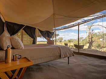 Chula Island Flycamp: Blick vom Bett Chula Island Flycamp: Blick vom Bett