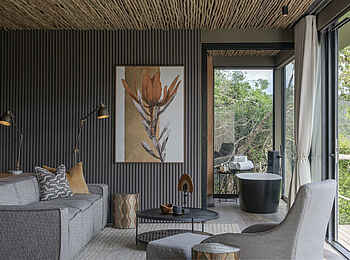 Bayethe Lodge: Der Wohnbereich Bayethe Lodge: Der Wohnbereich