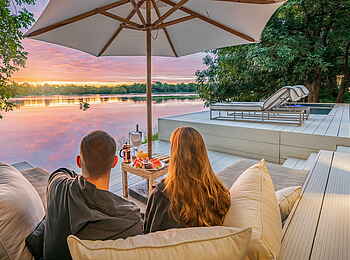 Time + Tide Chinzombo: Private Terrasse am Luangwa