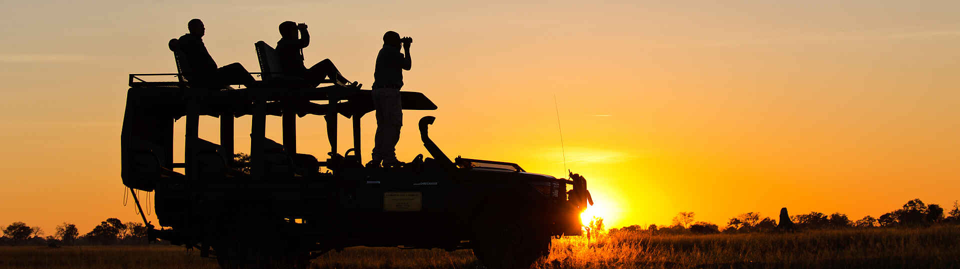 Duke's Camp: Sundowner während der Pirschfahrt