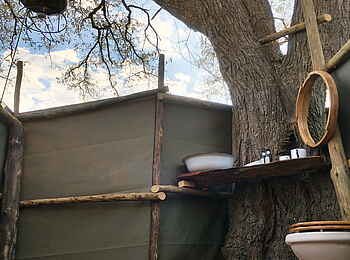 Ntemwa Busanga Bushcamp: Das Bad im Freien