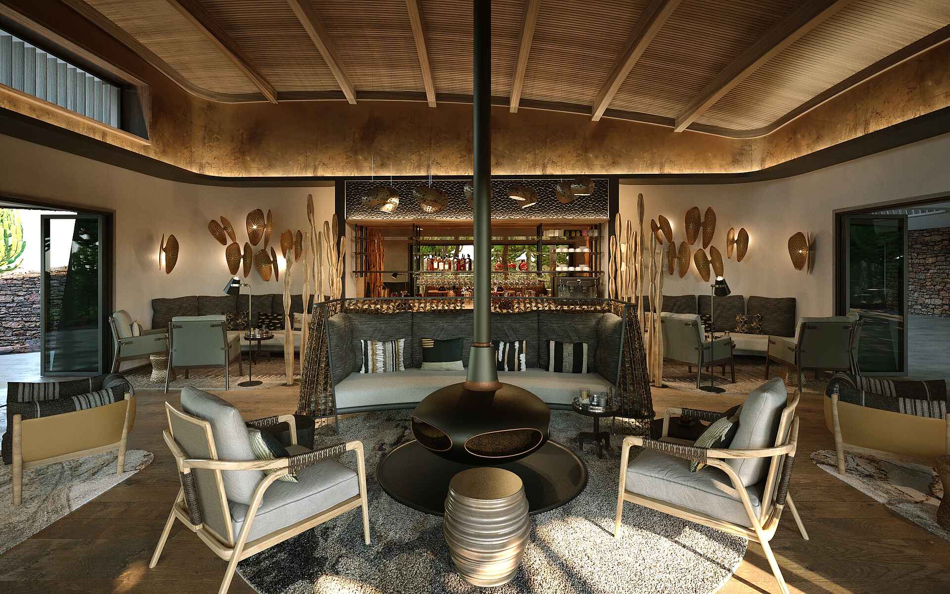 Mashatu Euphorbia Villas: Lounge mit Deck