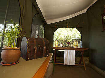 Sala's Camp: Waschtisch im Gästezelt Sala's Camp: Waschtisch im Gästezelt