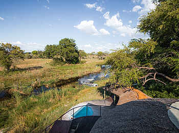 Jackalberry Tented Camp: Blick auf den kleinen Pool