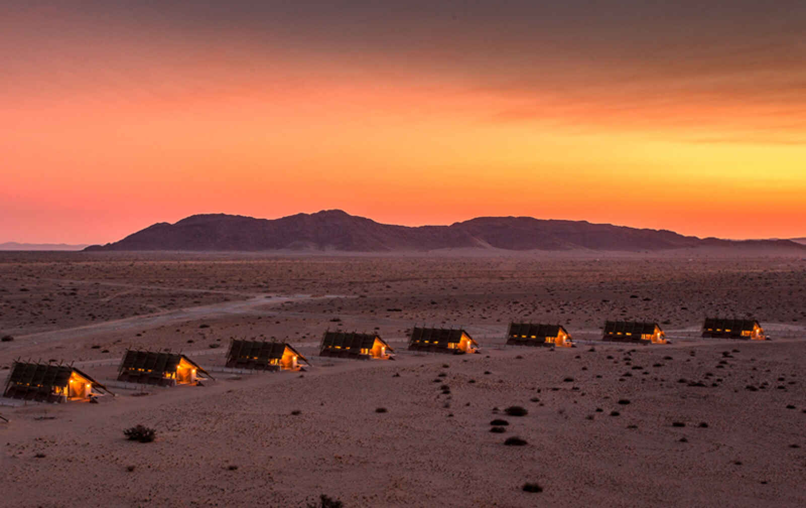 Desert Quiver Camp: Glühender Abendhimmel Desert Quiver Camp: Glühender Abendhimmel