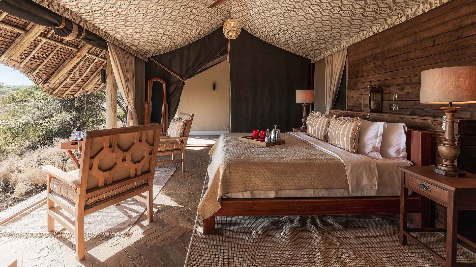 Lewa Safari Camp: Familienunterkunft Schlafbereich Lewa Safari Camp: Familienunterkunft Schlafbereich