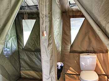 Serian's Serengeti Mobile Kusini Camp: Safari Tent Toilette