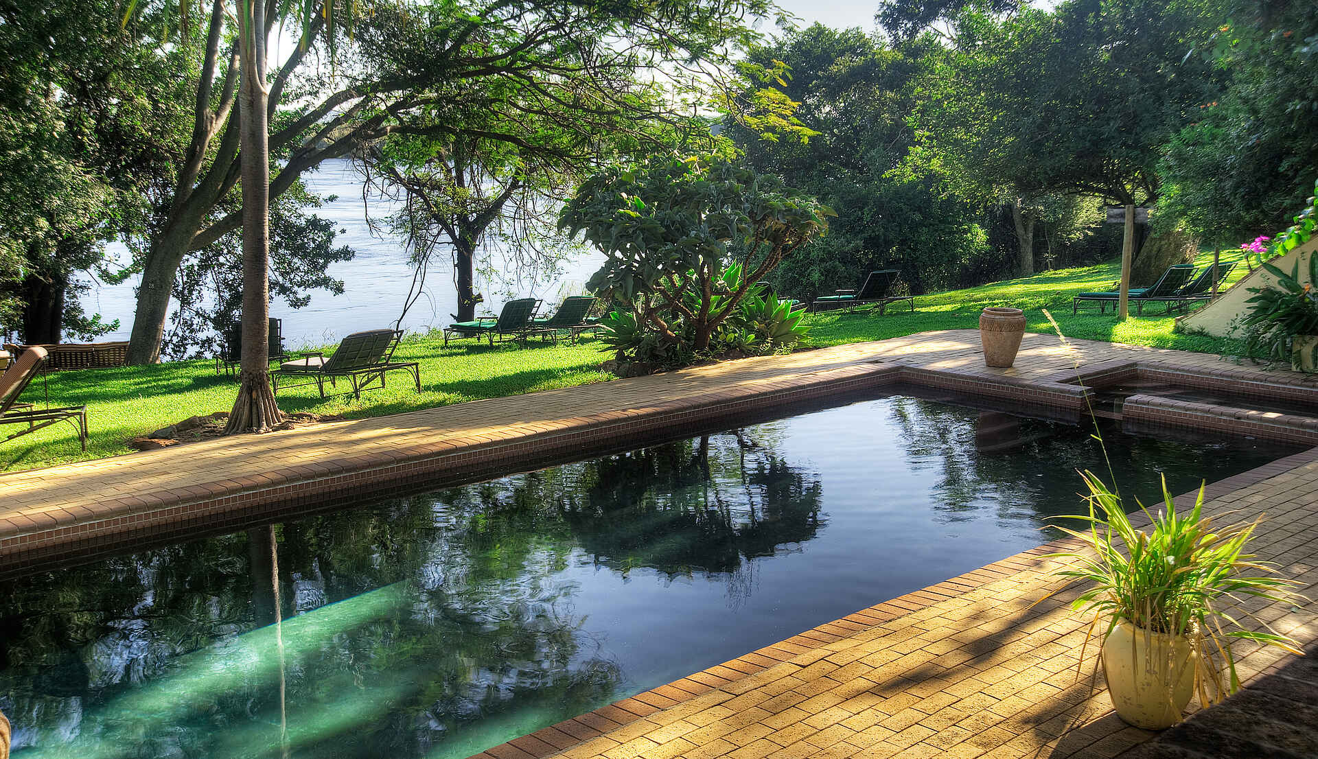 Chobe National Park, Chobe River, Kasane, Kubu Lodge, Pool