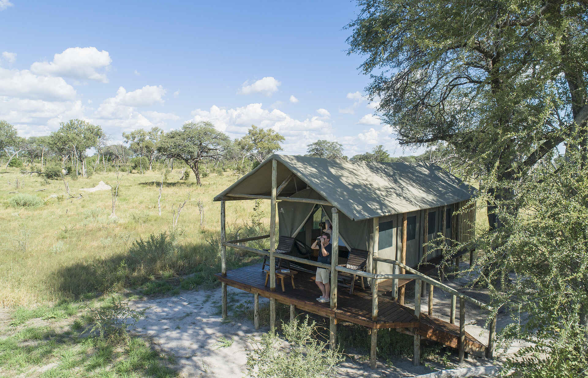 Mogogelo Camp: Blick auf ein Gästezelt