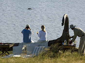 &Beyond Ngala Safari Lodge: Erfrischung am Flussufer
