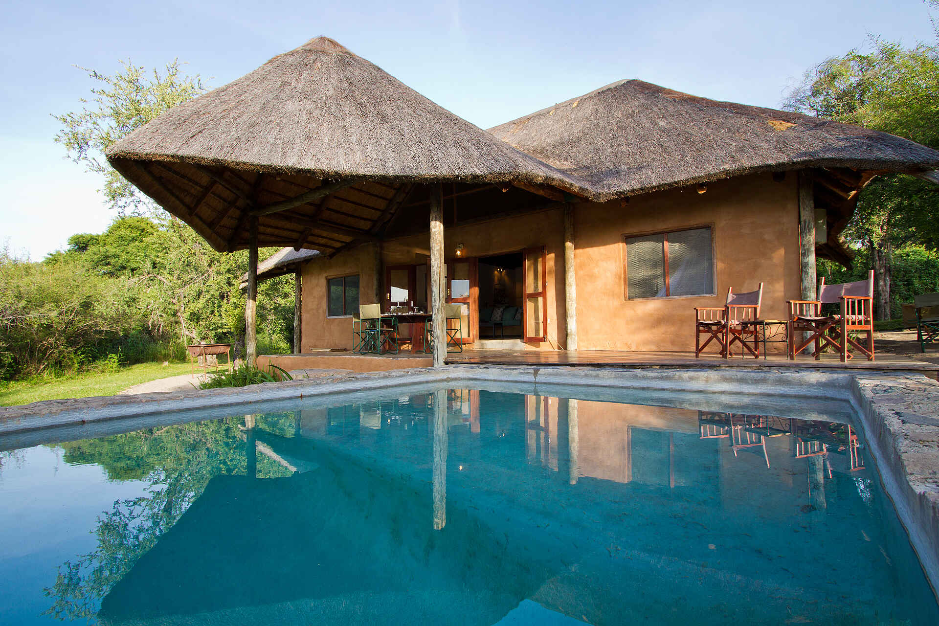 Chundukwa River Lodge, Doug Evans, Gail Kleinschmidt, Reitstall, Viktoriafälle, Chundu Cottage, Swimming Pool, Afrikarma, Afrikarma Safaris, Afrikarma Safaris - Wildnis. Hautnah., Afrikarma.de