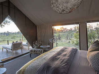 Gomoti Private Camp: Schlafzimmer mit Ausblick