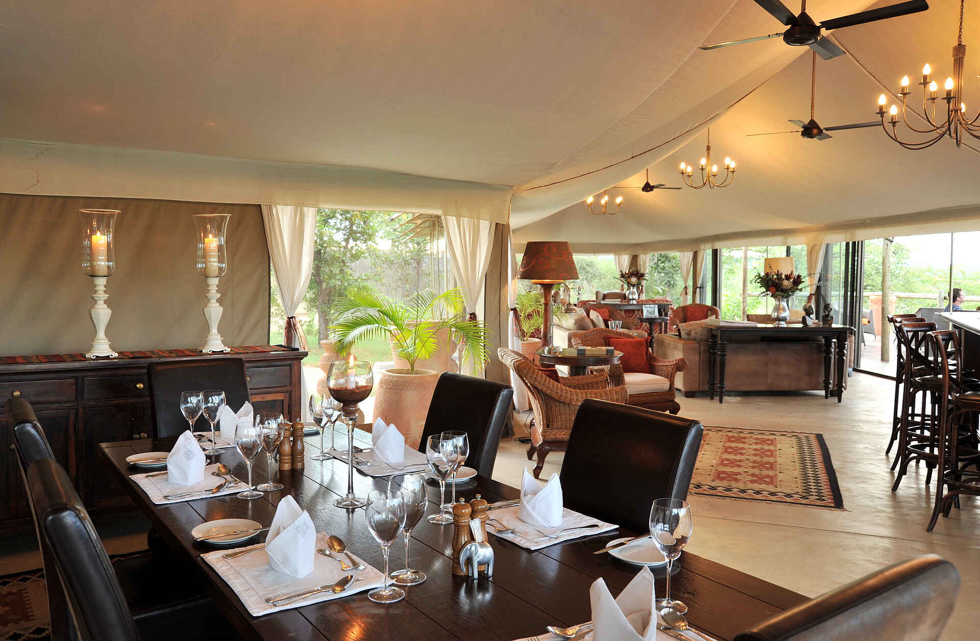 elefantensafari afrika, the elephant camp, the elephant camp botswana, the elephant camp zambia, the elephant camp zimbabwe, essen, main area, speisen