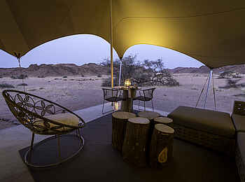 Hoanib Skeleton Coast Camp: Private Veranda Hoanib Skeleton Coast Camp: Private Veranda