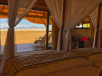 Kwessi Dunes Lodge: Family Tent Blick hinaus