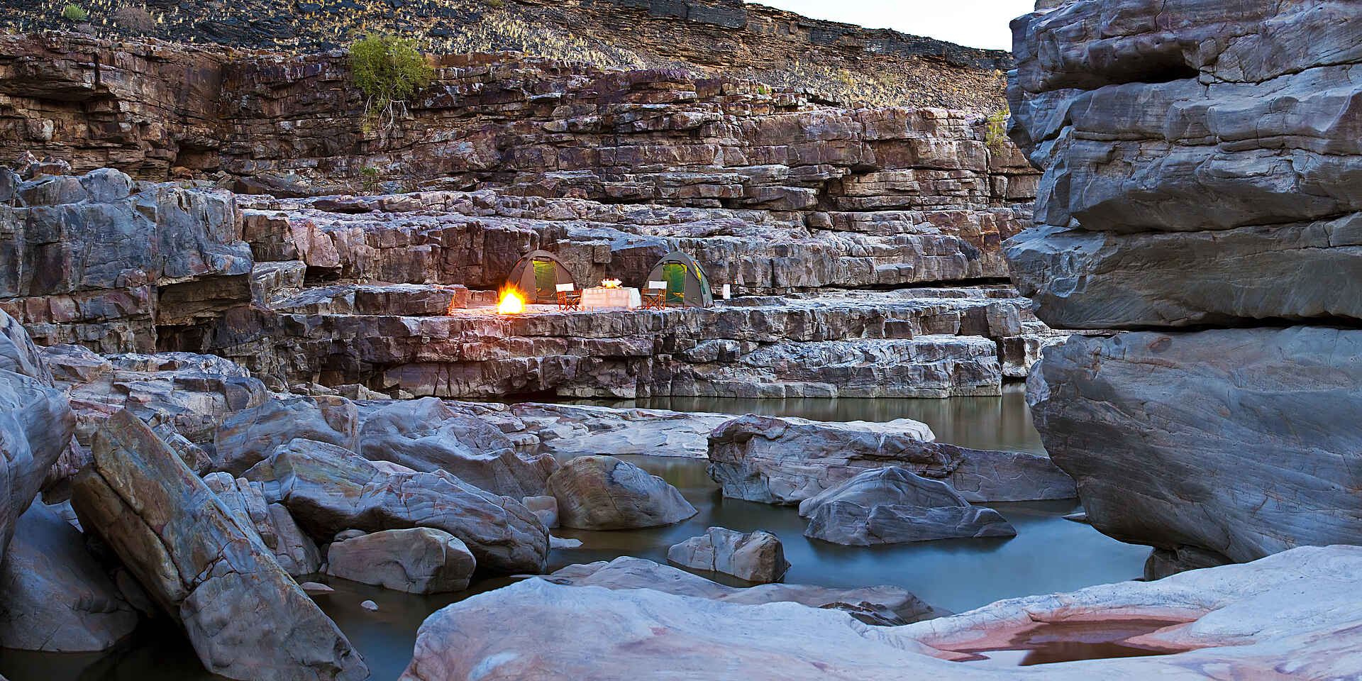 Canyon National Park, Fish River, Fish River Canyon, Fish River Lodge, Journeys Namibia, Köcherbaum, Camping, Namibia, Natur, Übernachtung im Freien, Zelt, afrikarma, afrikarma.de
