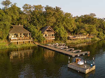 Tongabezi Lodge: Blick auf die Lodge