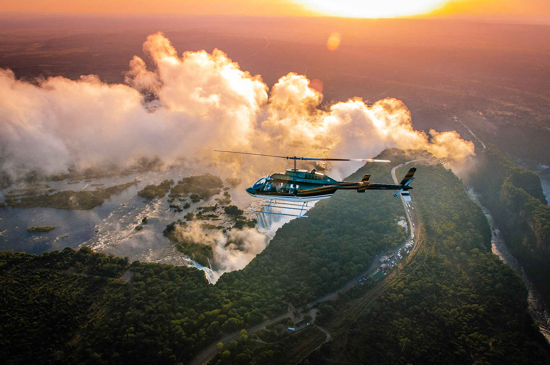 Victoria Falls Hotel: Helikopterflug
