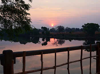 Leopard Lodge: Abendstimmung über dem Fluss