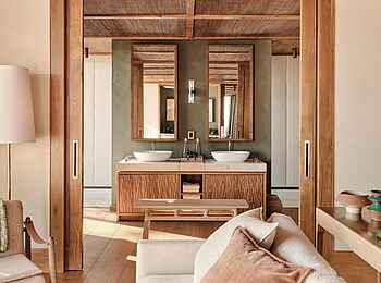 Baines Lodge: Blick in das Badezimmer Baines Lodge: Blick in das Badezimmer