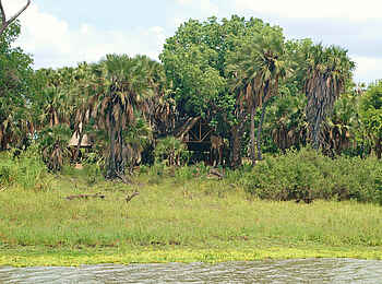 Lake Manze Camp: Camp vom See aus Lake Manze Camp: Camp vom See aus