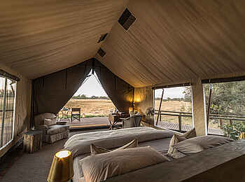 Little Machaba Camp: Luxury Tent Blick hinaus