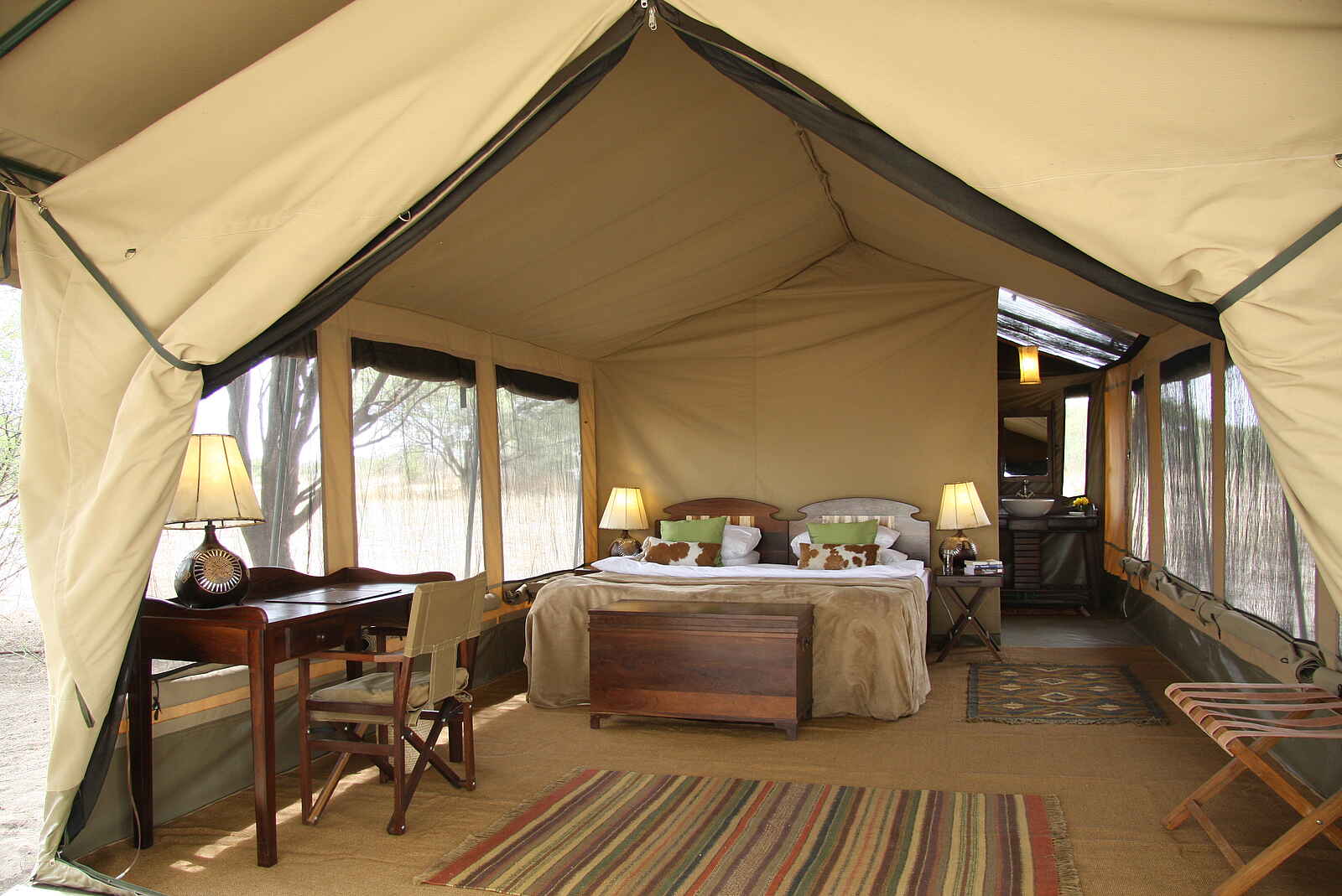 Manyara Ranch: Blick in ein Gästezelt Manyara Ranch: Blick in ein Gästezelt