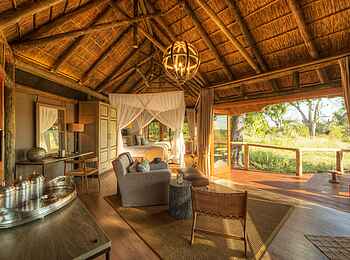 Camp Moremi: Gästebungalow Interieur Camp Moremi: Gästebungalow Interieur
