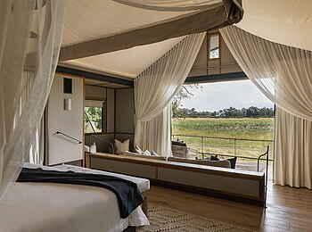 Chitabe Camp: Standard Tent Innenansicht