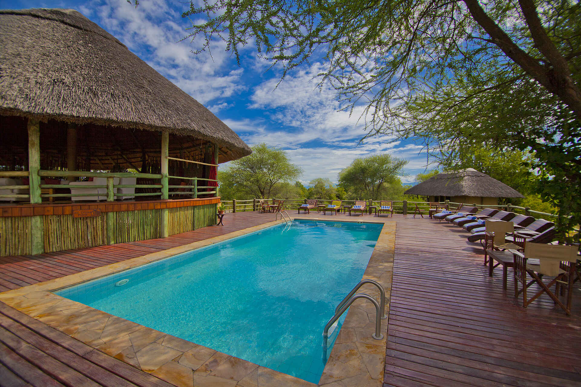 Tarangire River Camp: Frontalansicht des Pools