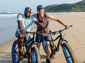 Thonga Beach Lodge: Fat Bike Tour am Strand Thonga Beach Lodge: Fat Bike Tour am Strand