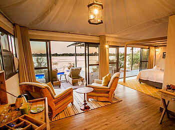 Old Drift Lodge: Der Wohnbereich einer Luxury Suite Old Drift Lodge: Der Wohnbereich einer Luxury Suite