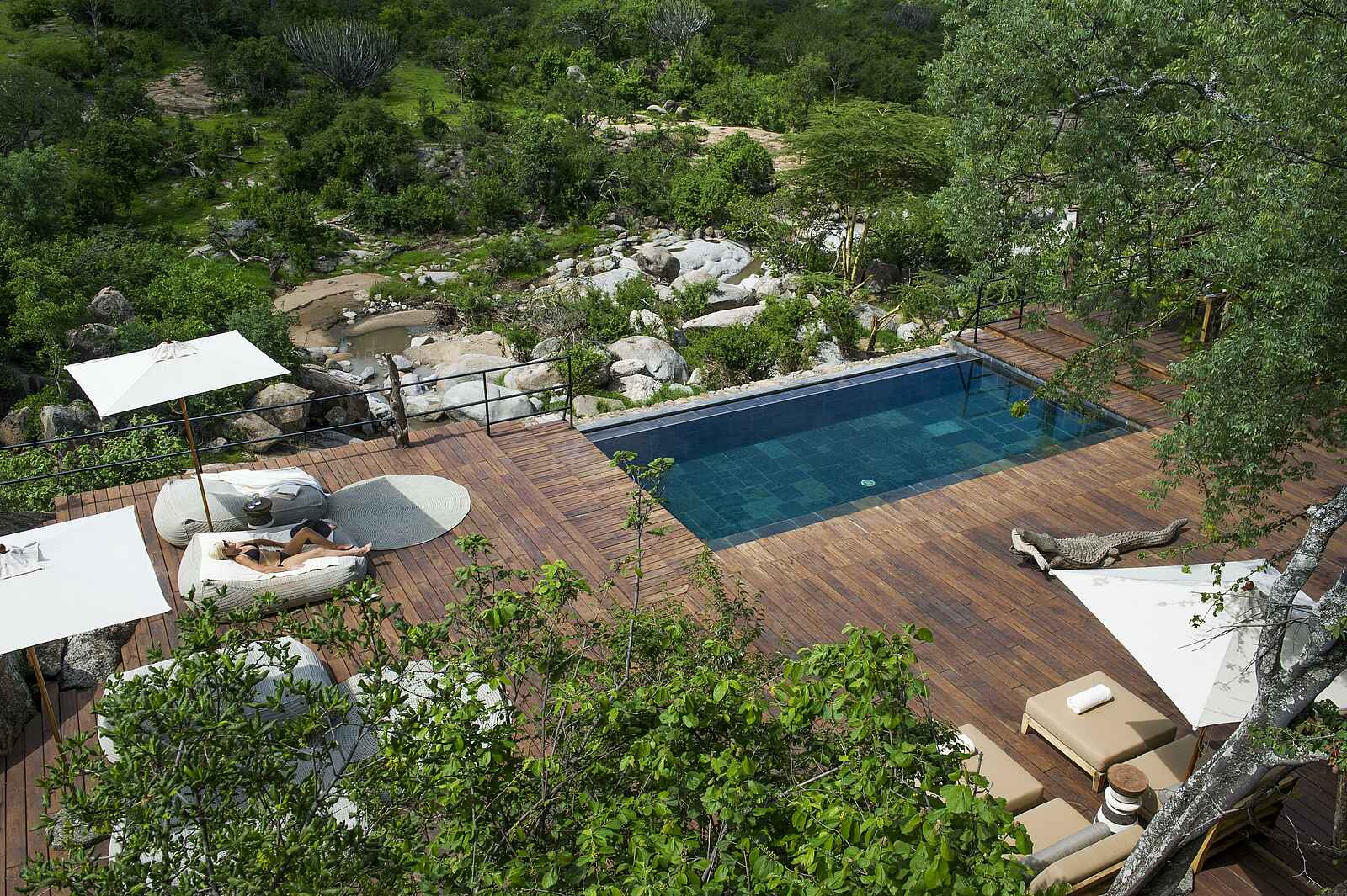 Legendary Mwiba Lodge: Blick auf den Pool Legendary Mwiba Lodge: Blick auf den Pool