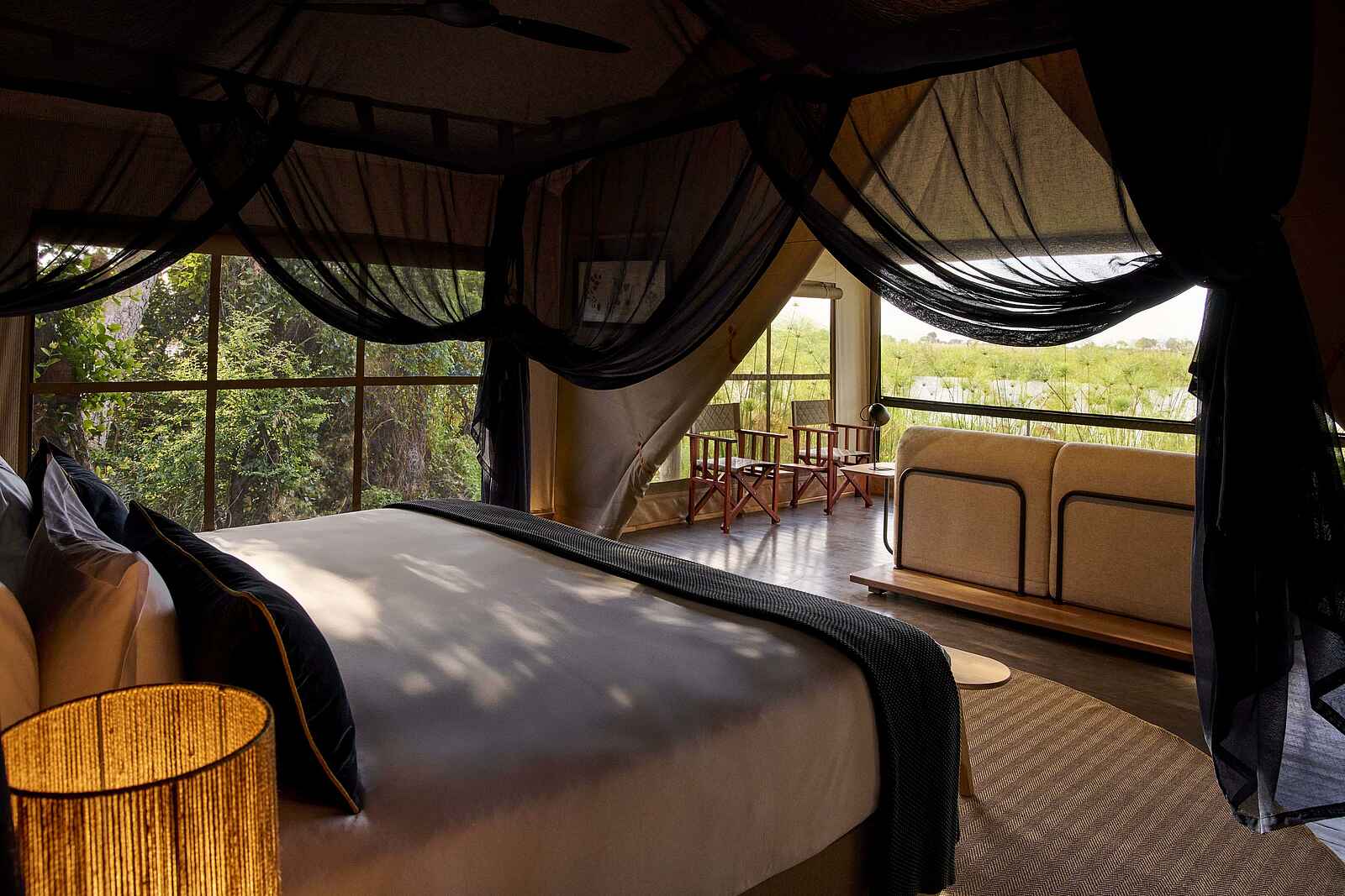 Xugana Island Lodge: Double Room Bett Xugana Island Lodge: Double Room Bett