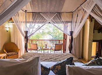David Livingstone Safari Lodge: Balkon mit Ausblick auf den Sambesi David Livingstone Safari Lodge: Balkon mit Ausblick auf den Sambesi