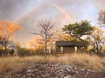 Mushara Outpost: Gästezelt vor Abendhimmel