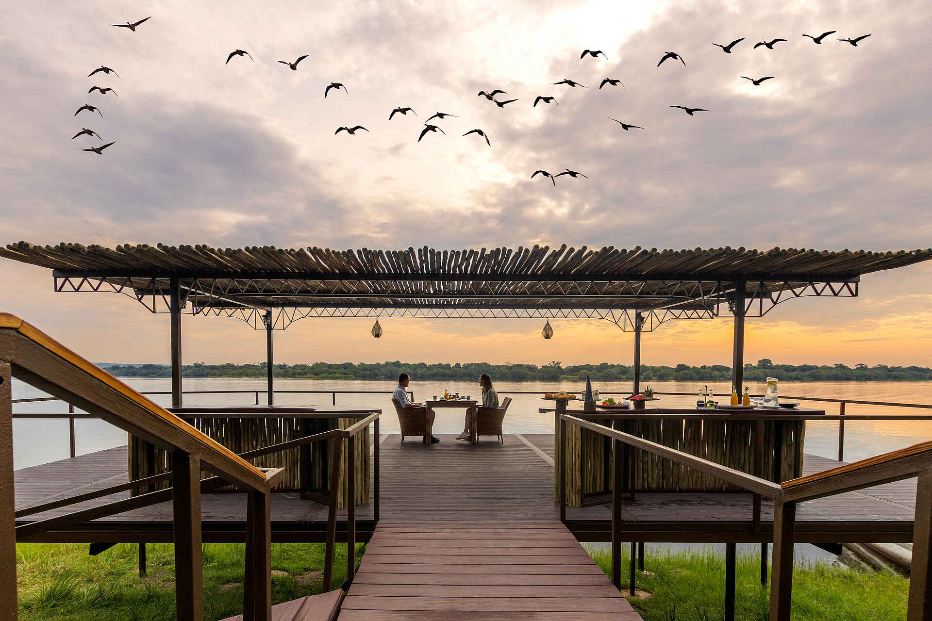 Old Drift Lodge: Privates Dinner am Steg